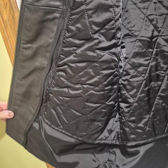 Man real leather jacket in removable inner part. Size S Black - Picture 3 of 4